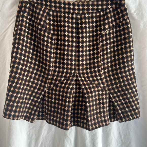 🍂ANN TAYLOR | LOFT | PLAID PLEATED SKIRT | BROWN & BLACK | SIZE 2 PETITE - Picture 4 of 10